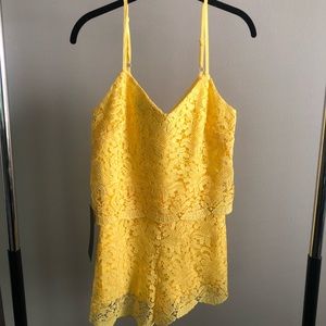 Bebe Yellow Lace Romper